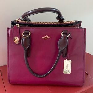 Coach Bag Maroon with snake print on sides